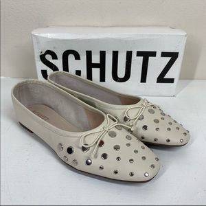 Schutz embellished studded loafer / flats